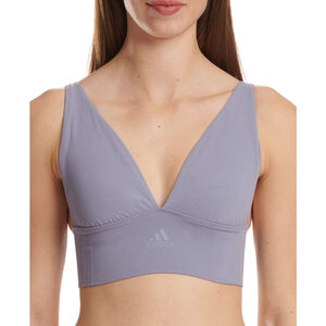 Adidas Women's Small Purple Longline Plunge Light Support Bra / Sports Bra NWT